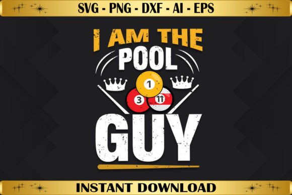 A Playful Pool Guy Graphic for T-Shirts & Merchandise