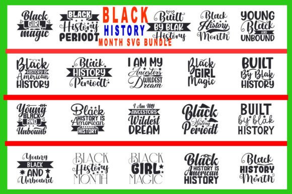 Black History Month Quotes Designs Bundle for T-Shirt Graphics