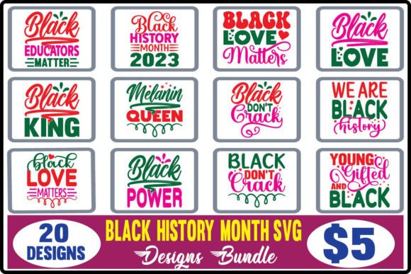 Black History Month SVG Bundle: Graphics & T-Shirt Designs