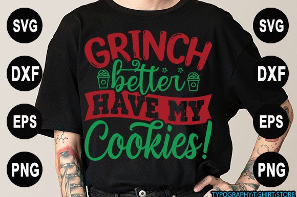 Grinch Cookie Graphics for Cute T-Shirt Designs & Holiday Crafting