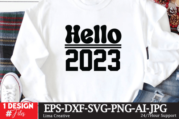 Hello 2023: A Flexible Graphic for T-Shirt Designs & Beyond
