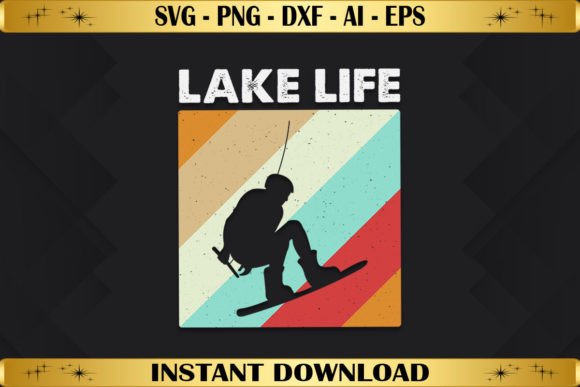 Lake Life Wakeboarding: A Versatile Graphic for Crafting & T-Shirt Designs