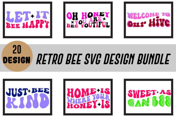 Retro Bee SVG Design Bundle