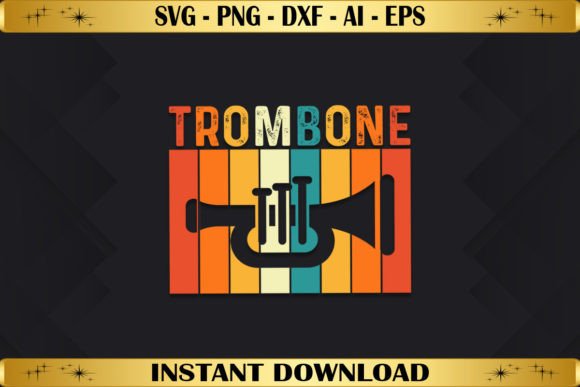 Retro Vintage Trombone: A Graphics Treasure for T-Shirt Designs